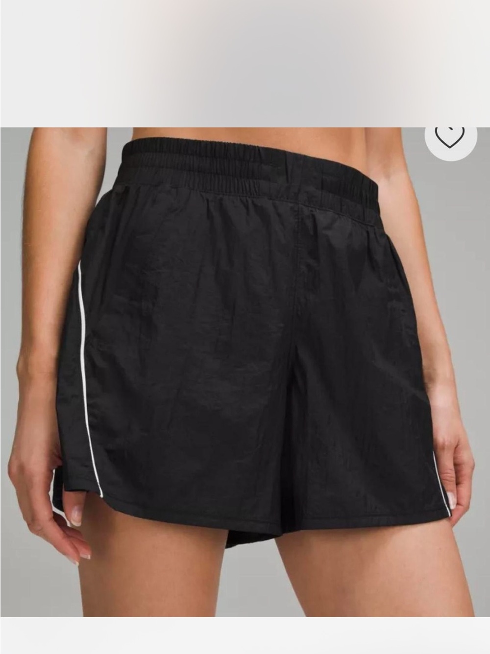 lululemon athletica Black Athletic Shorts with White Piping